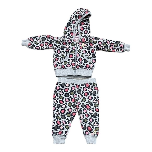 Juicy Couture Animal Print Sweat Track Suit Gray Size 3/6 Month - Picture 1 of 11